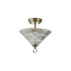 NLK16299 Tabion 2 Light Ceiling Light Antique Brass Clear