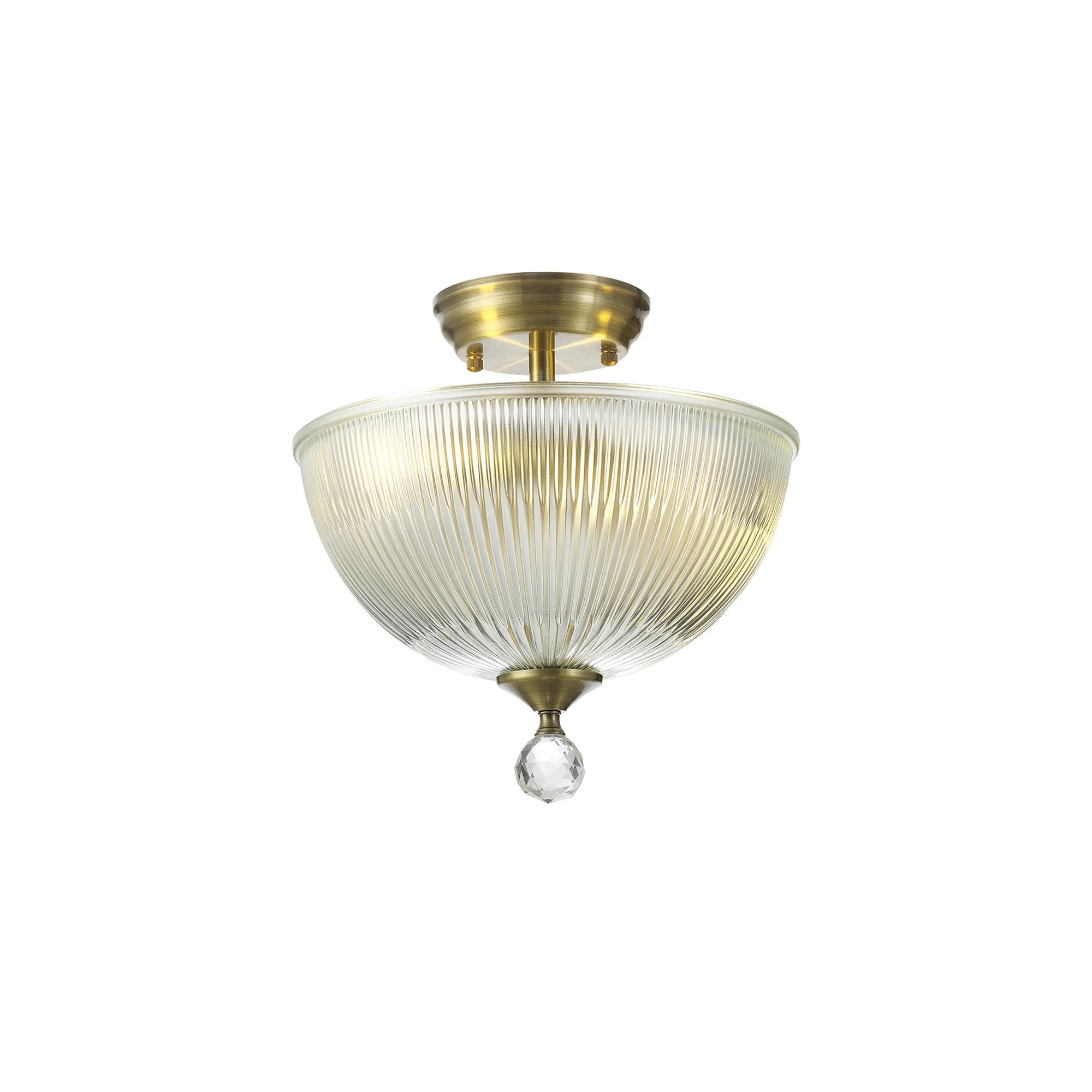 NLK16309 Tabion 2 Light Ceiling Light Antique Brass Clear