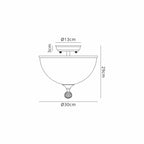 NLK16309 Tabion 2 Light Ceiling Light Antique Brass Clear