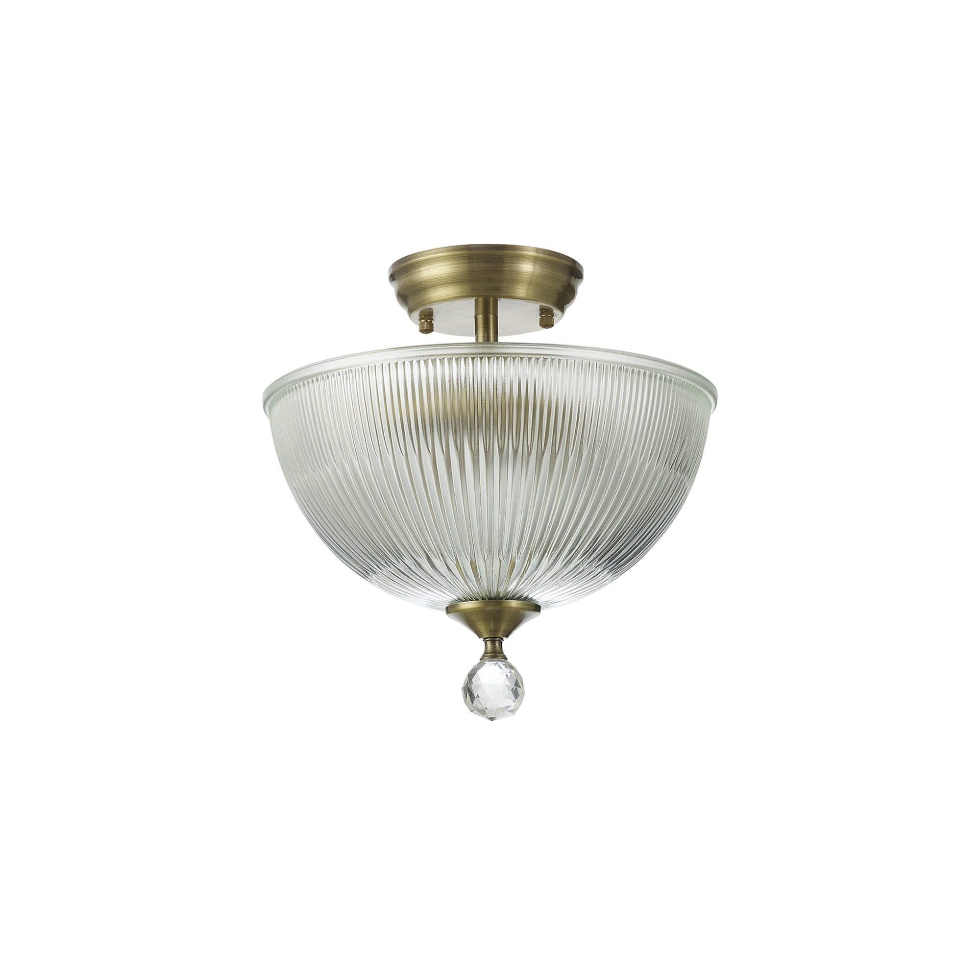 NLK16309 Tabion 2 Light Ceiling Light Antique Brass Clear