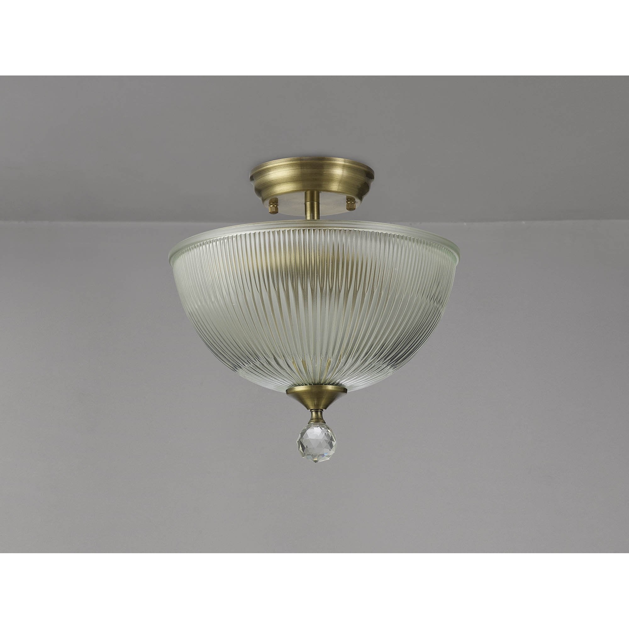 NLK16309 Tabion 2 Light Ceiling Light Antique Brass Clear