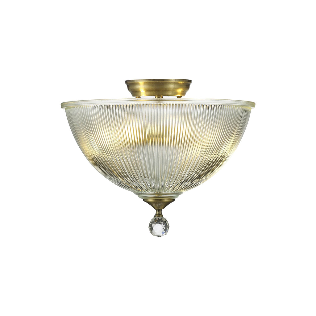 NLK16319 Tabion 2 Light Ceiling Light Antique Brass Clear