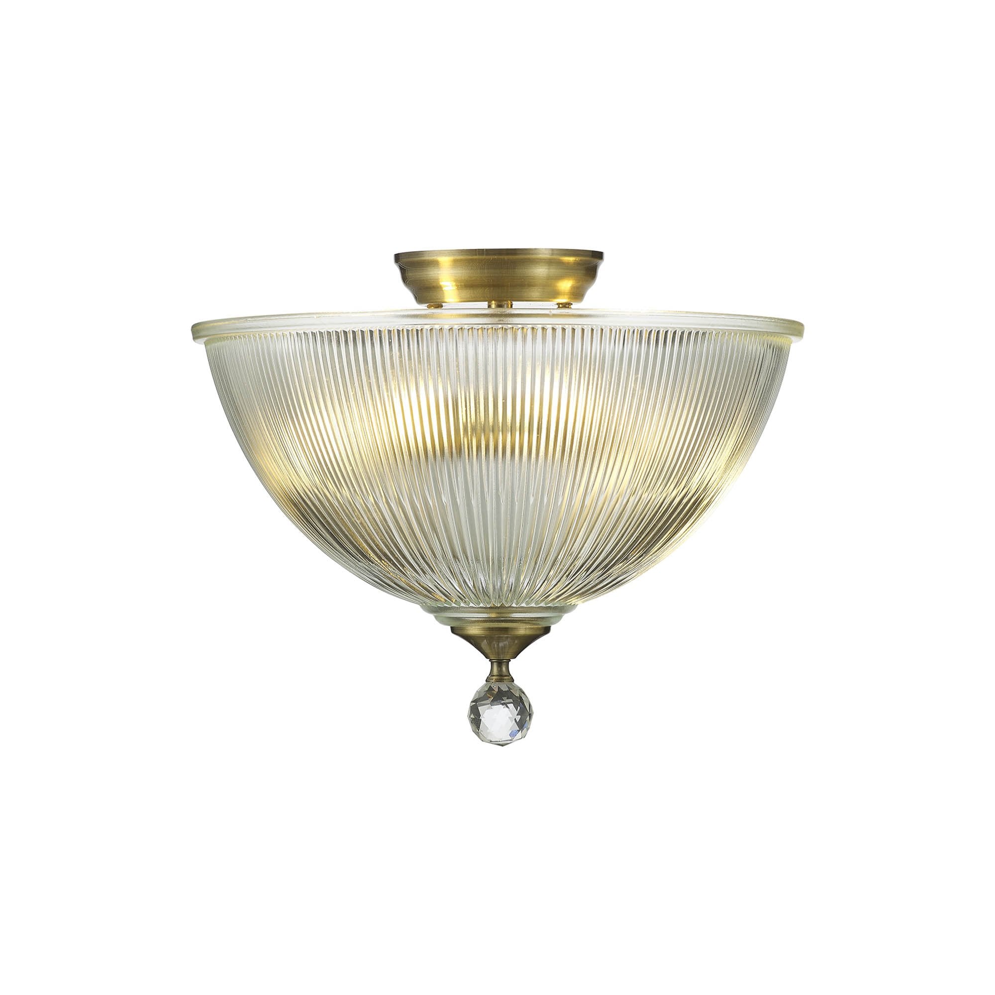 NLK16319 Tabion 2 Light Ceiling Light Antique Brass Clear