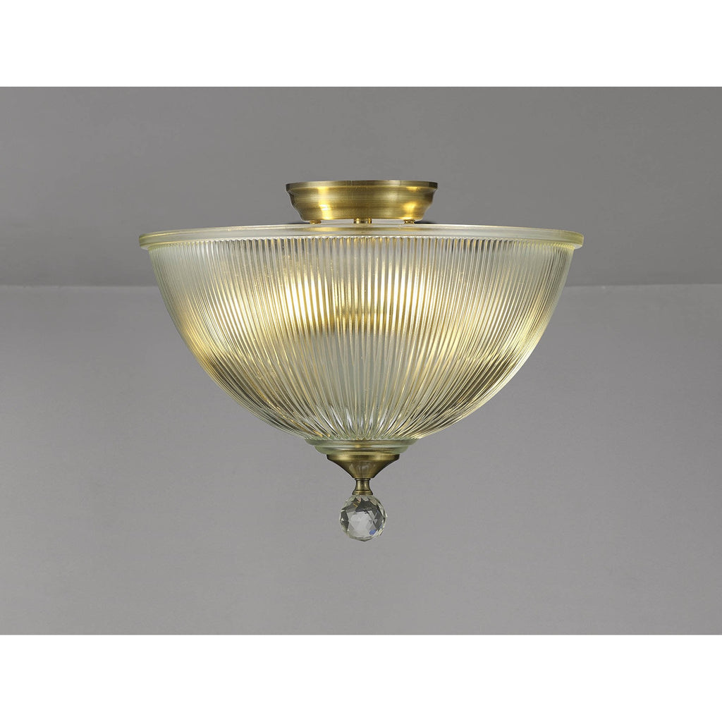 NLK16319 Tabion 2 Light Ceiling Light Antique Brass Clear