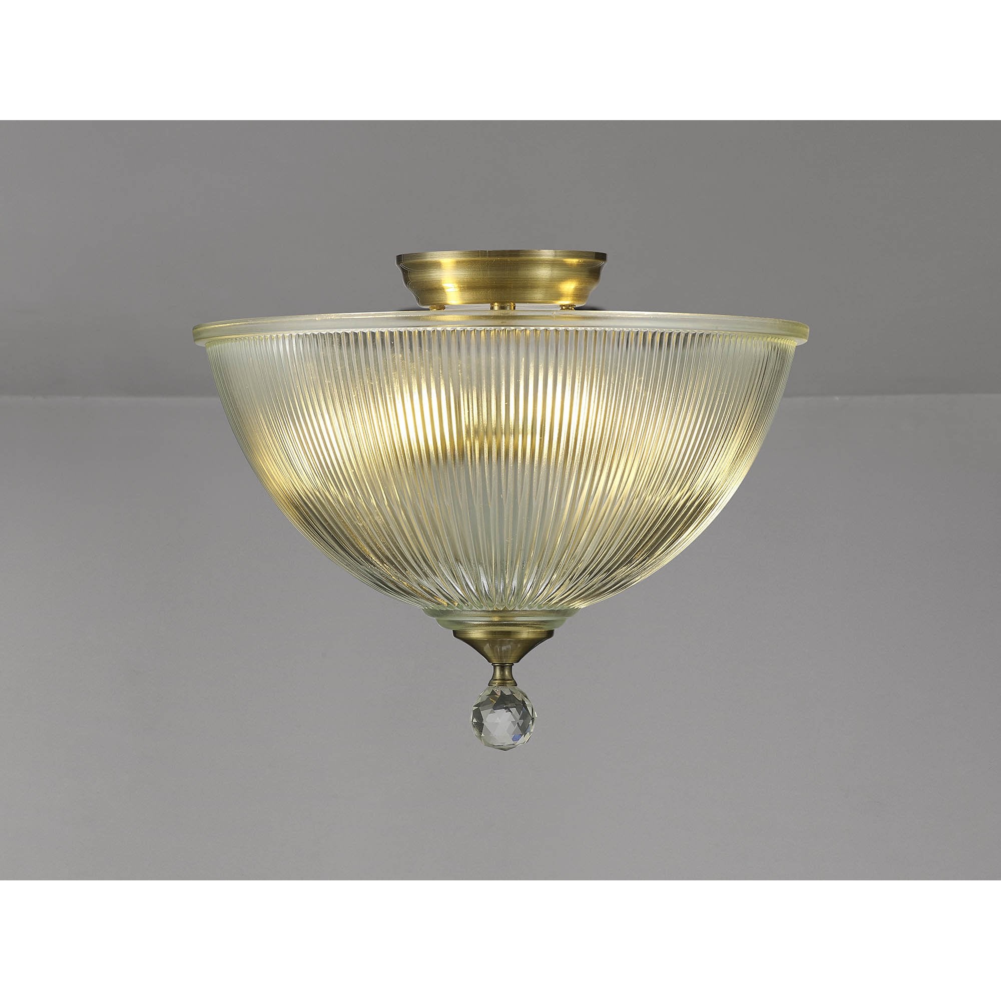 NLK16319 Tabion 2 Light Ceiling Light Antique Brass Clear