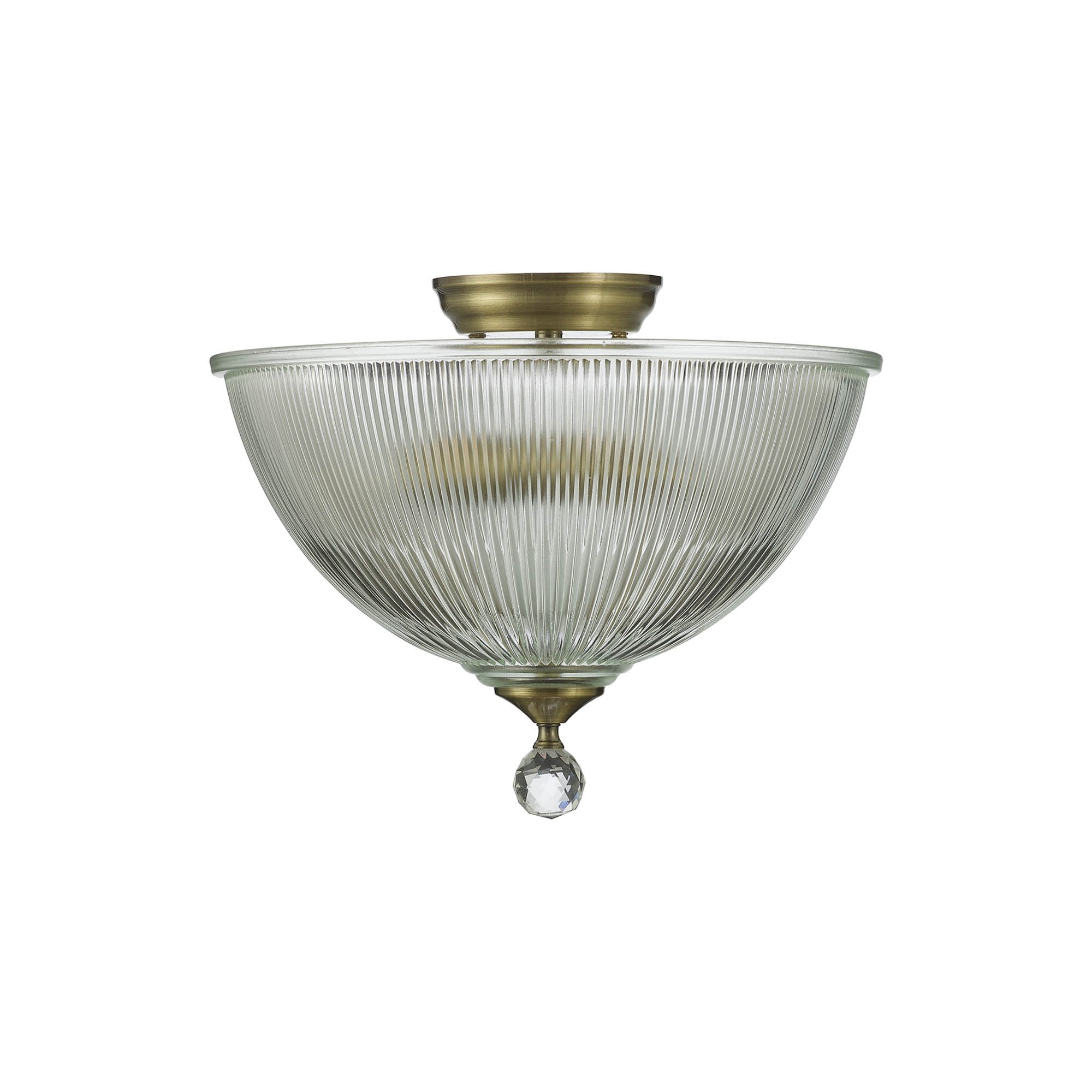 NLK16319 Tabion 2 Light Ceiling Light Antique Brass Clear