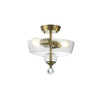 NLK16329 Tabion 2 Light Ceiling Light Antique Brass Clear