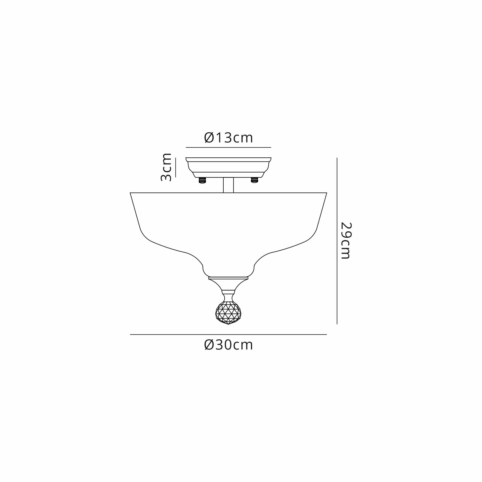 NLK16329 Tabion 2 Light Ceiling Light Antique Brass Clear