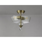 NLK16329 Tabion 2 Light Ceiling Light Antique Brass Clear