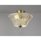 NLK16349 Tabion 2 Light Ceiling Light Antique Brass Clear
