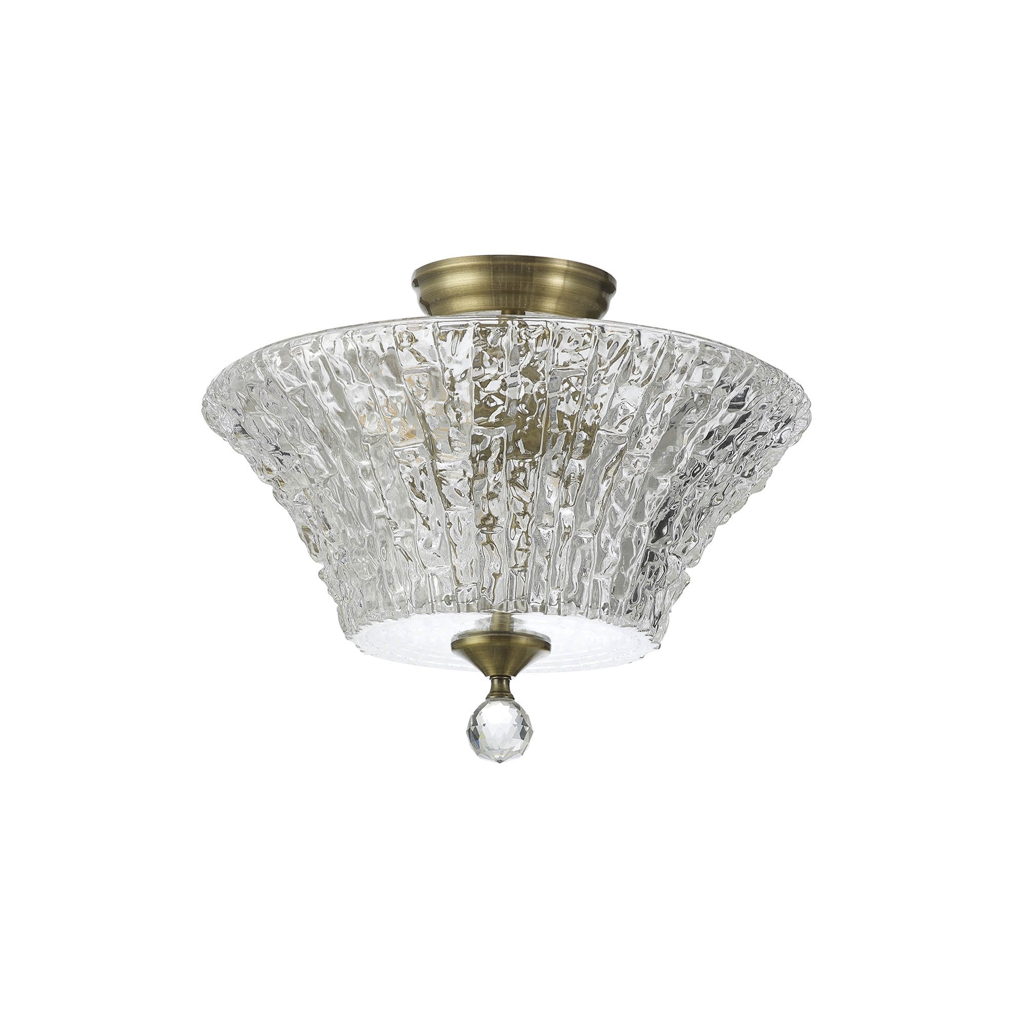 NLK16349 Tabion 2 Light Ceiling Light Antique Brass Clear