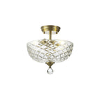 NLK16359 Tabion 2 Light Ceiling Light Antique Brass Clear