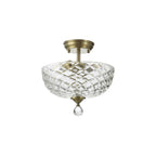 NLK16359 Tabion 2 Light Ceiling Light Antique Brass Clear