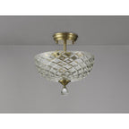 NLK16359 Tabion 2 Light Ceiling Light Antique Brass Clear