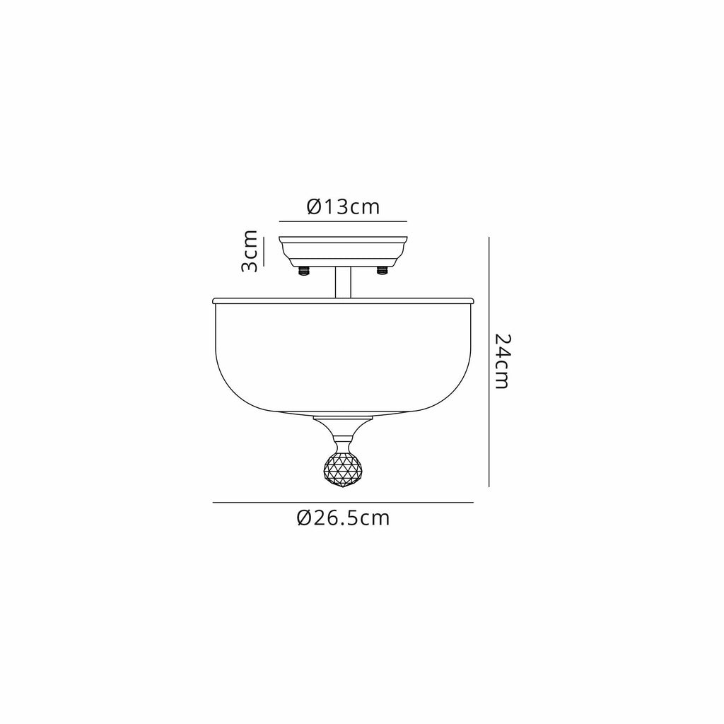 NLK16369 Tabion 2 Light Ceiling Light Antique Brass Clear
