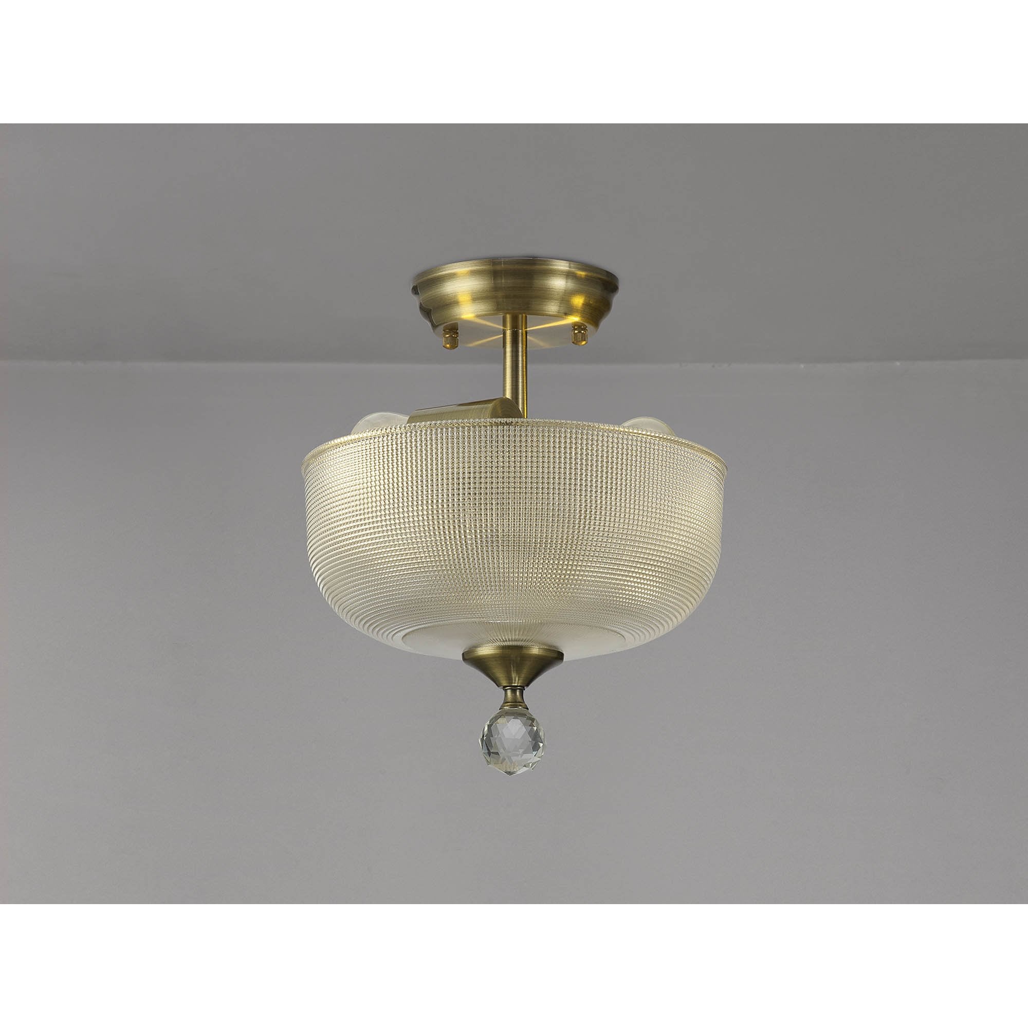 NLK16369 Tabion 2 Light Ceiling Light Antique Brass Clear