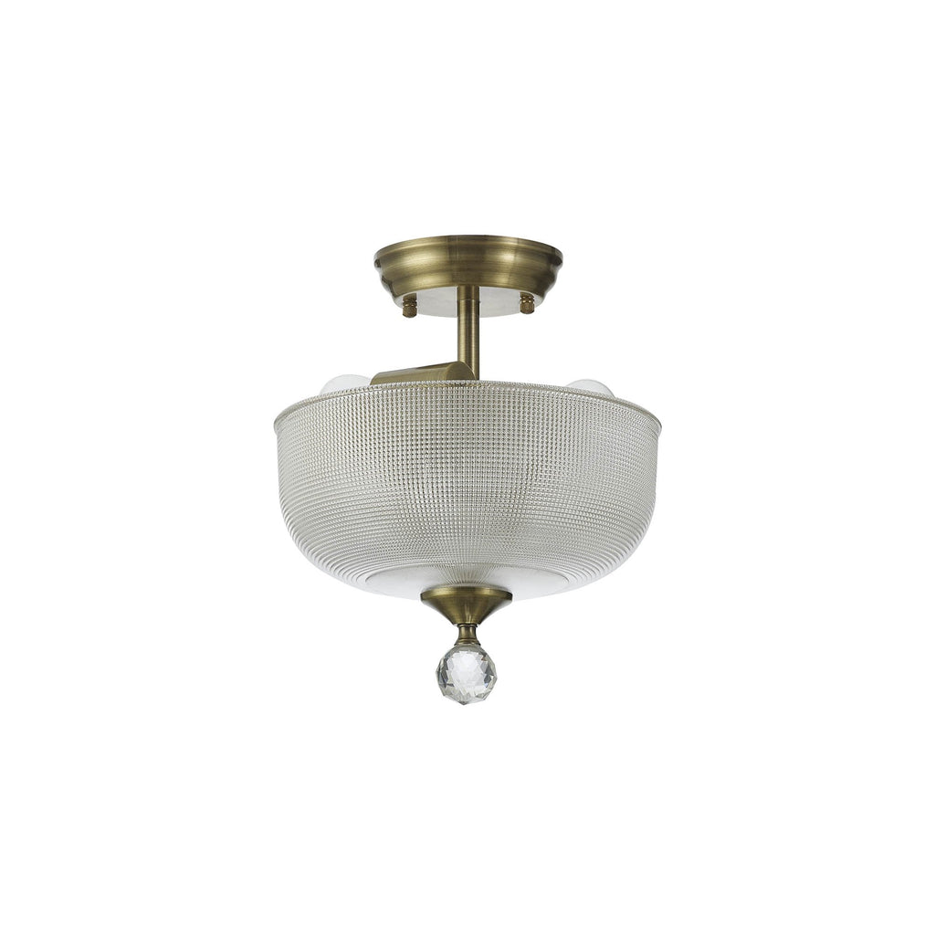 NLK16369 Tabion 2 Light Ceiling Light Antique Brass Clear