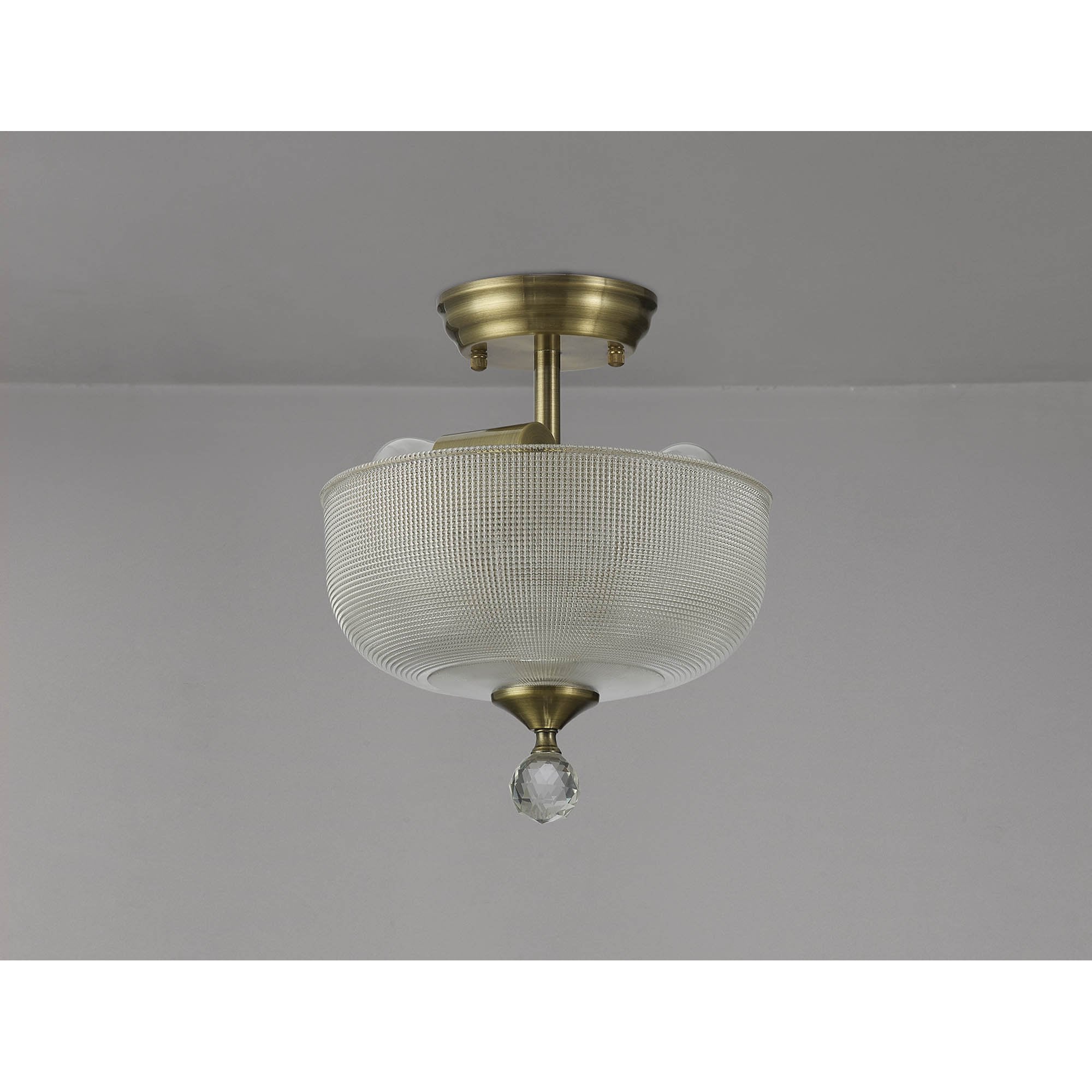 NLK16369 Tabion 2 Light Ceiling Light Antique Brass Clear