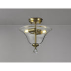 NLK16379 Tabion 2 Light Ceiling Light Antique Brass Clear