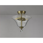 NLK16379 Tabion 2 Light Ceiling Light Antique Brass Clear