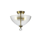 NLK16389 Tabion 2 Light Ceiling Light Antique Brass Clear
