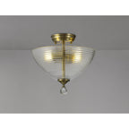 NLK16389 Tabion 2 Light Ceiling Light Antique Brass Clear