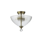 NLK16389 Tabion 2 Light Ceiling Light Antique Brass Clear