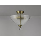 NLK16389 Tabion 2 Light Ceiling Light Antique Brass Clear