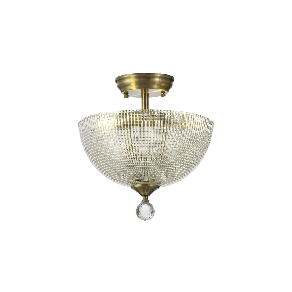 NLK16399 Tabion 2 Light Ceiling Light Antique Brass Clear