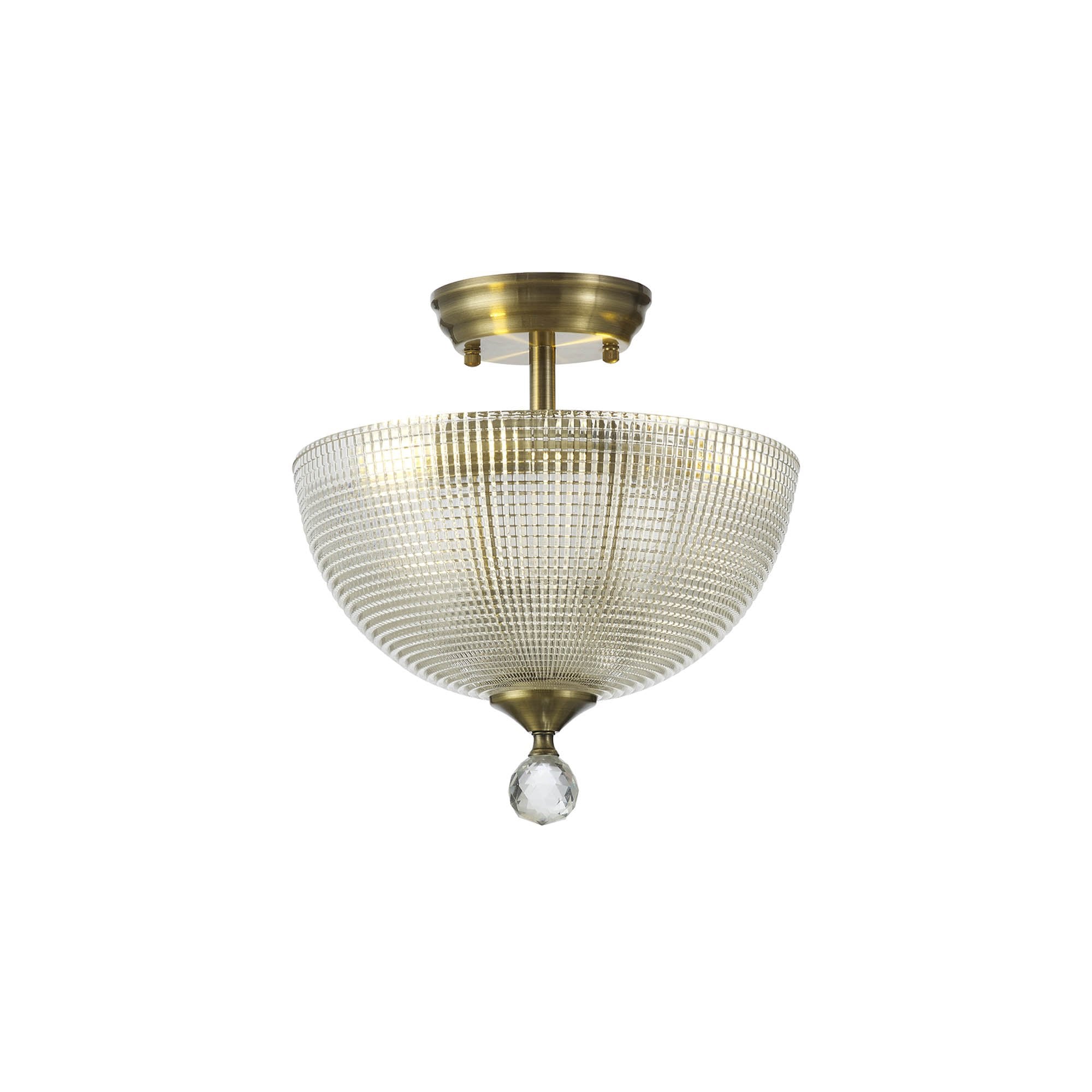 NLK16399 Tabion 2 Light Ceiling Light Antique Brass Clear