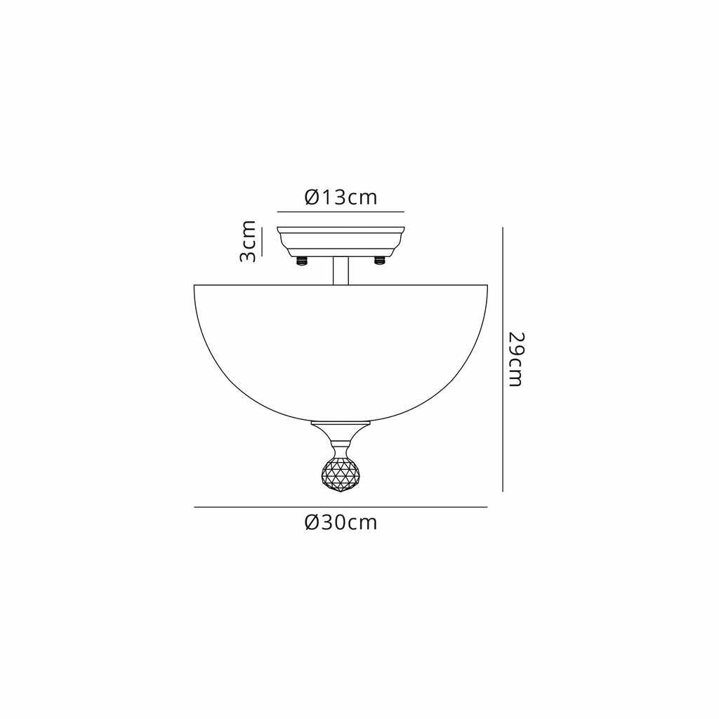 NLK16399 Tabion 2 Light Ceiling Light Antique Brass Clear