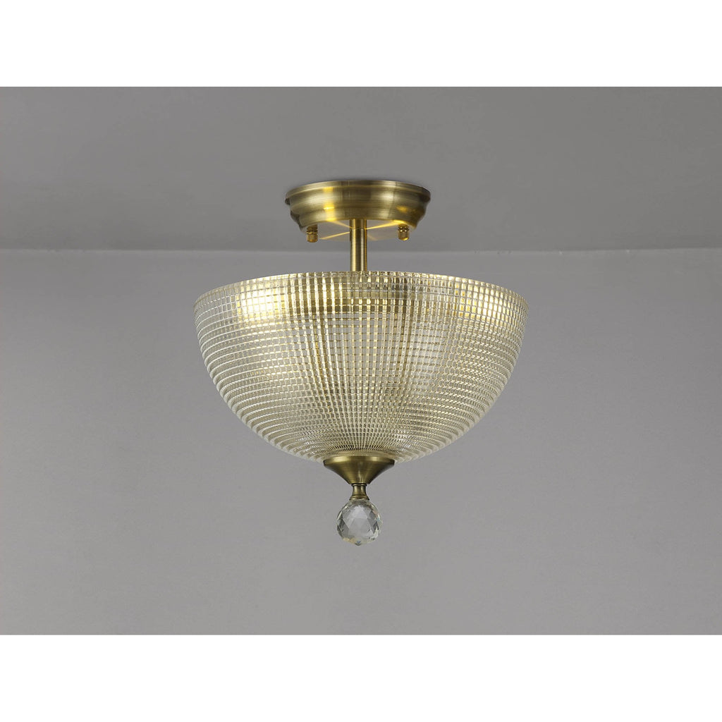 NLK16399 Tabion 2 Light Ceiling Light Antique Brass Clear
