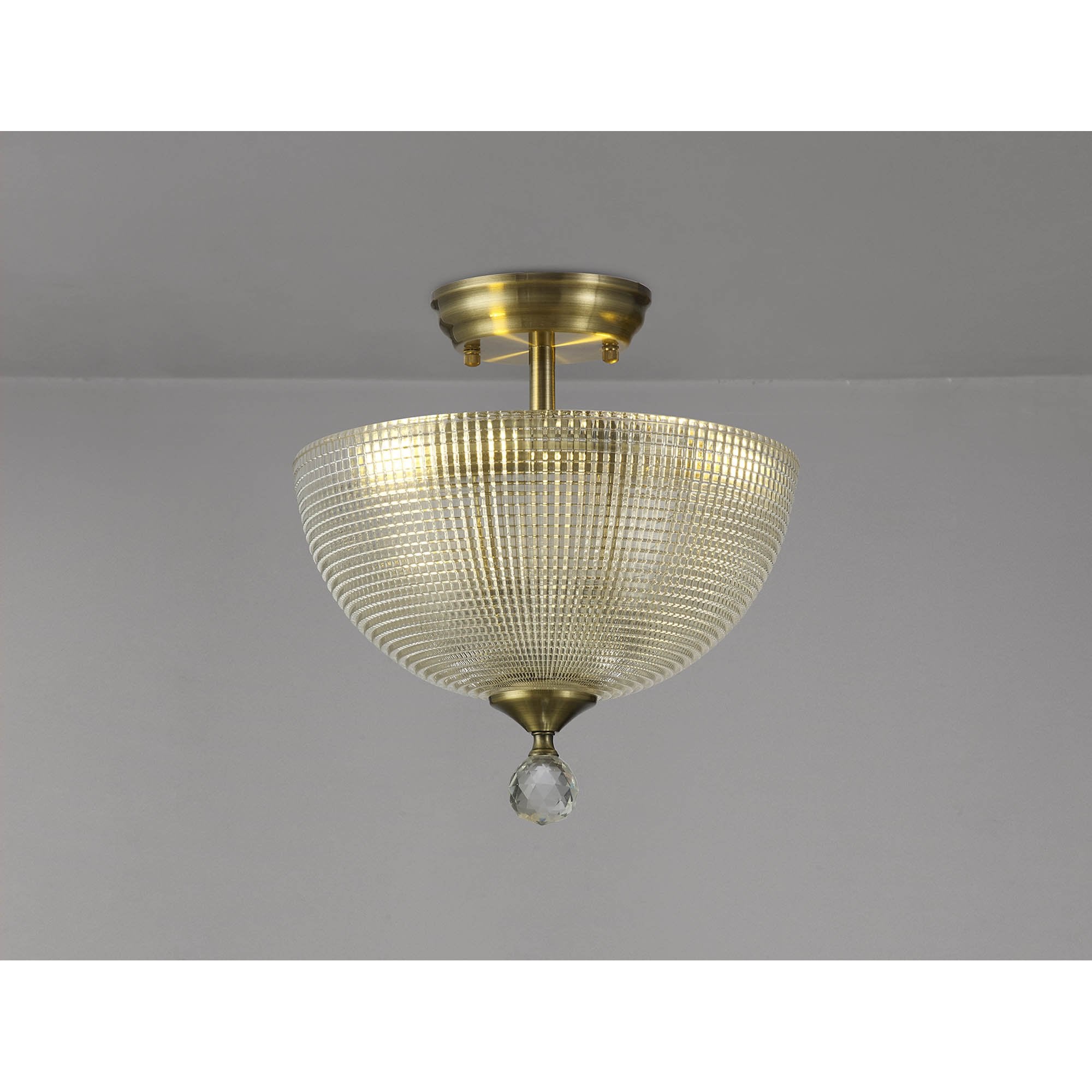 NLK16399 Tabion 2 Light Ceiling Light Antique Brass Clear
