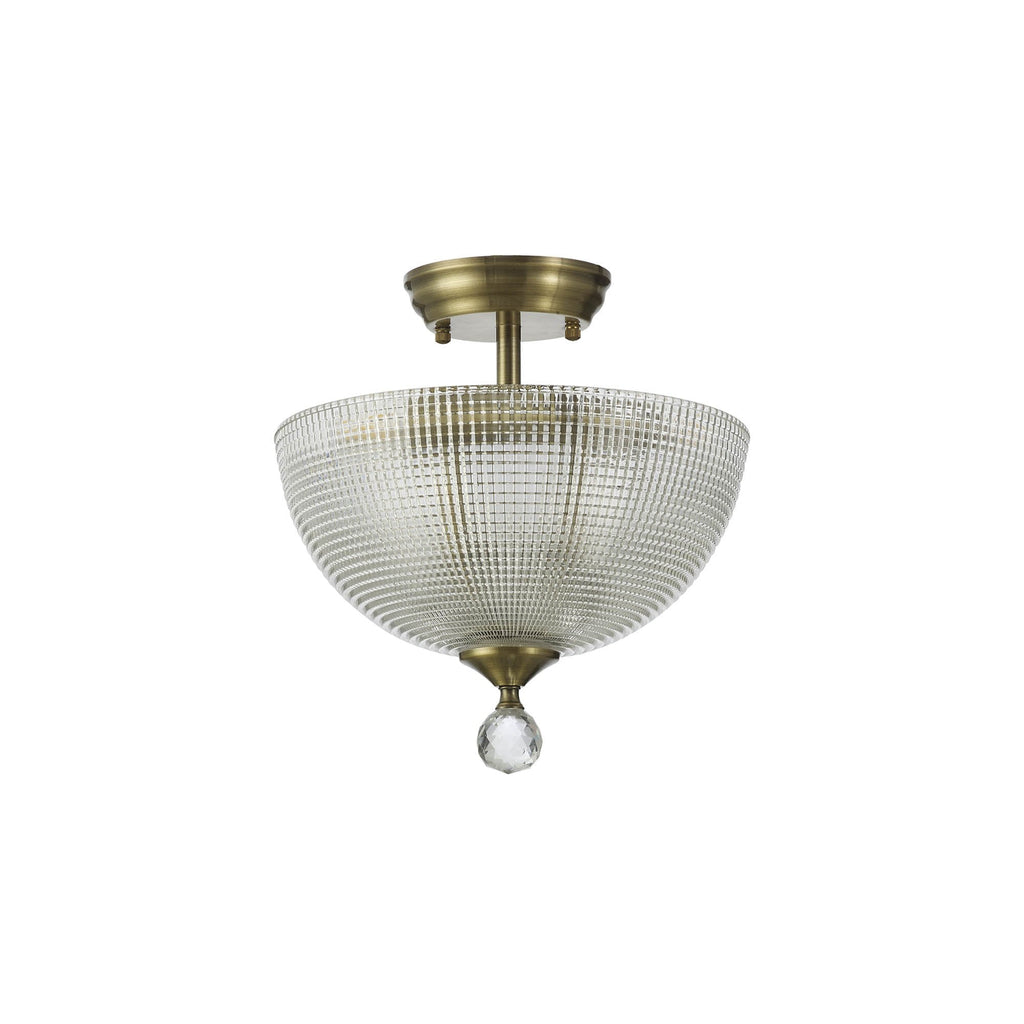 NLK16399 Tabion 2 Light Ceiling Light Antique Brass Clear