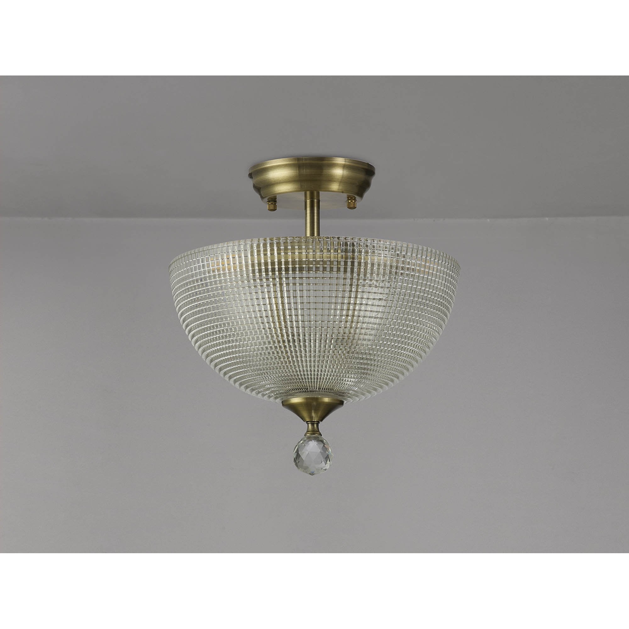 NLK16399 Tabion 2 Light Ceiling Light Antique Brass Clear