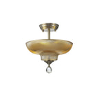 NLK16409 Tabion 2 Light Ceiling Light Satin Nickel Amber