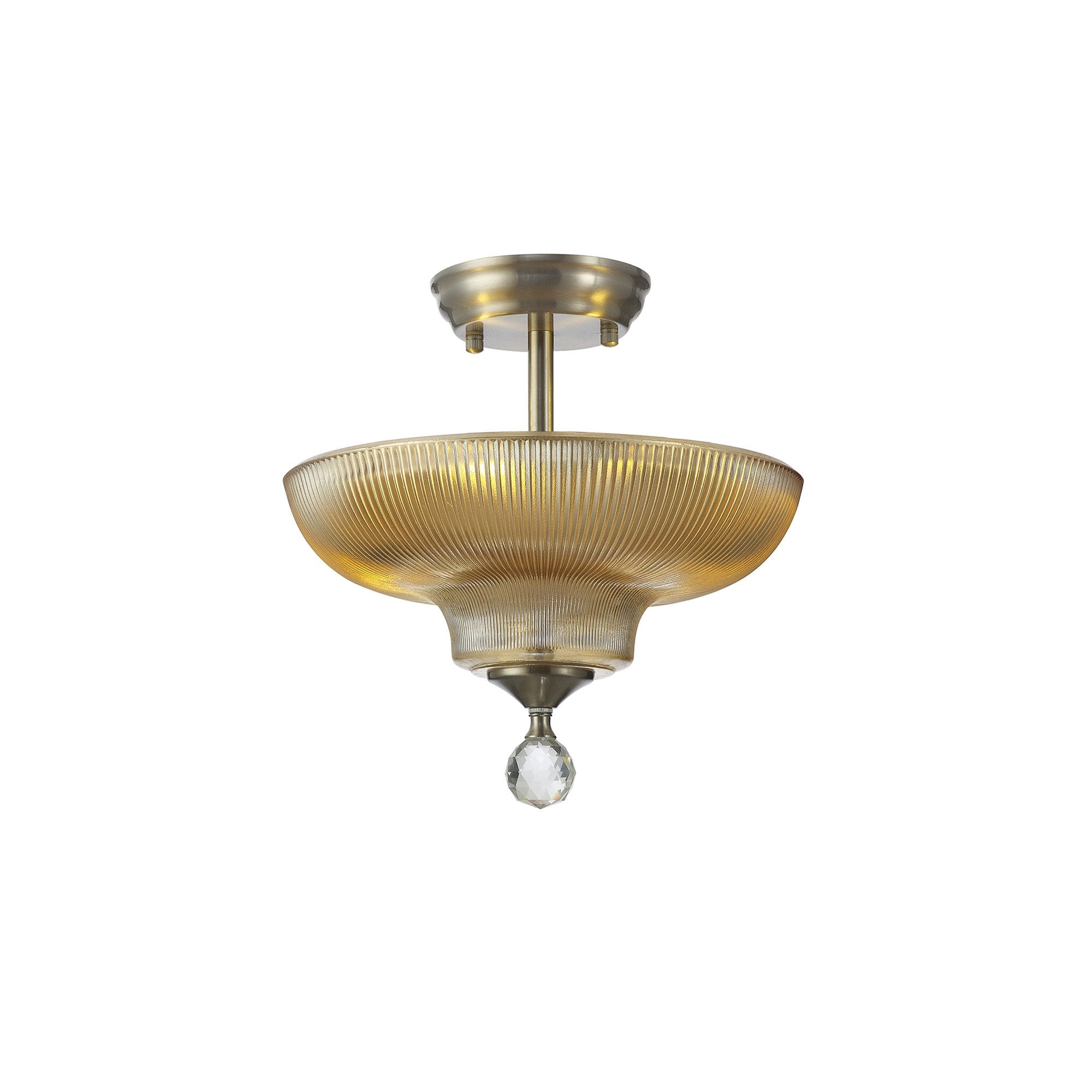 NLK16409 Tabion 2 Light Ceiling Light Satin Nickel Amber