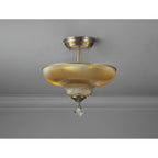 NLK16409 Tabion 2 Light Ceiling Light Satin Nickel Amber