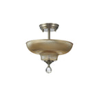 NLK16409 Tabion 2 Light Ceiling Light Satin Nickel Amber