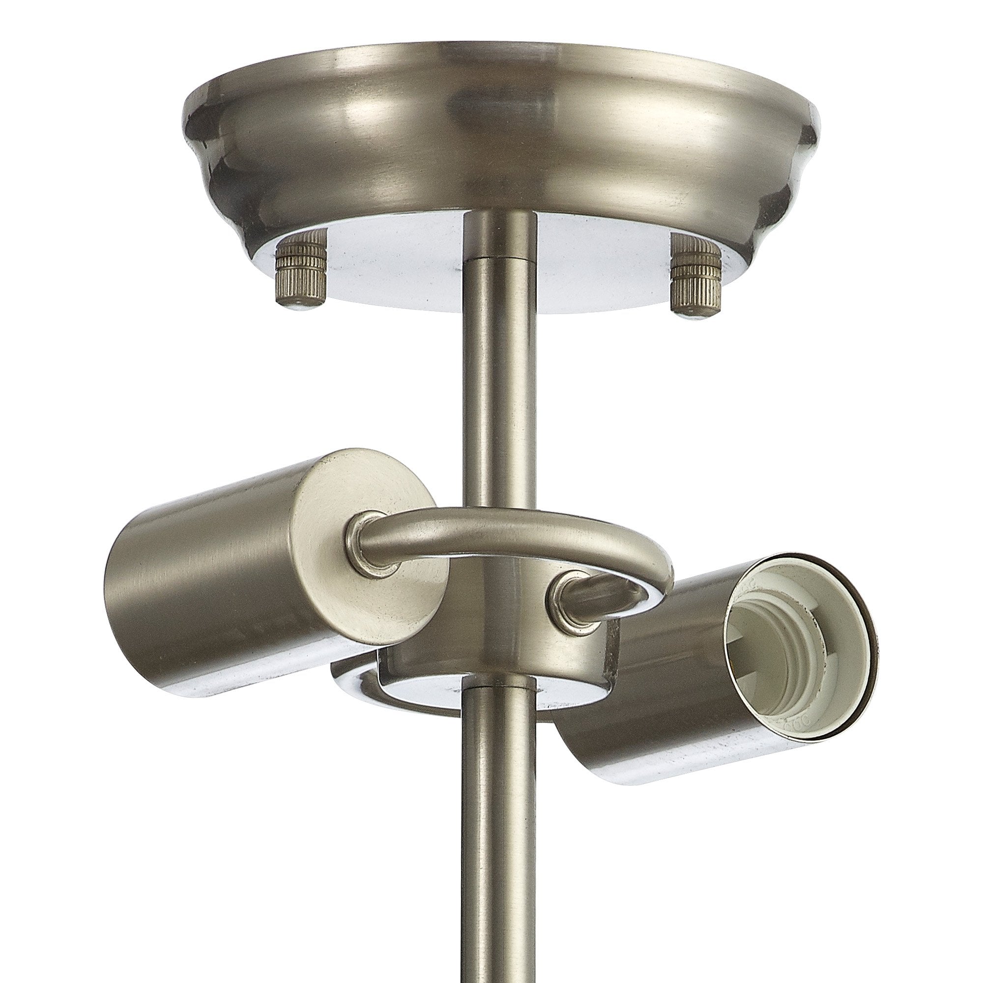 NLK16409 Tabion 2 Light Ceiling Light Satin Nickel Amber