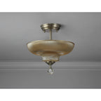 NLK16409 Tabion 2 Light Ceiling Light Satin Nickel Amber