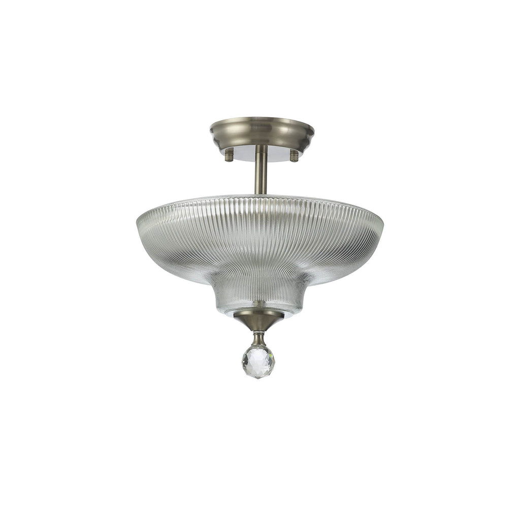 NLK16419 Tabion 2 Light Ceiling Light Satin Nickel Clear