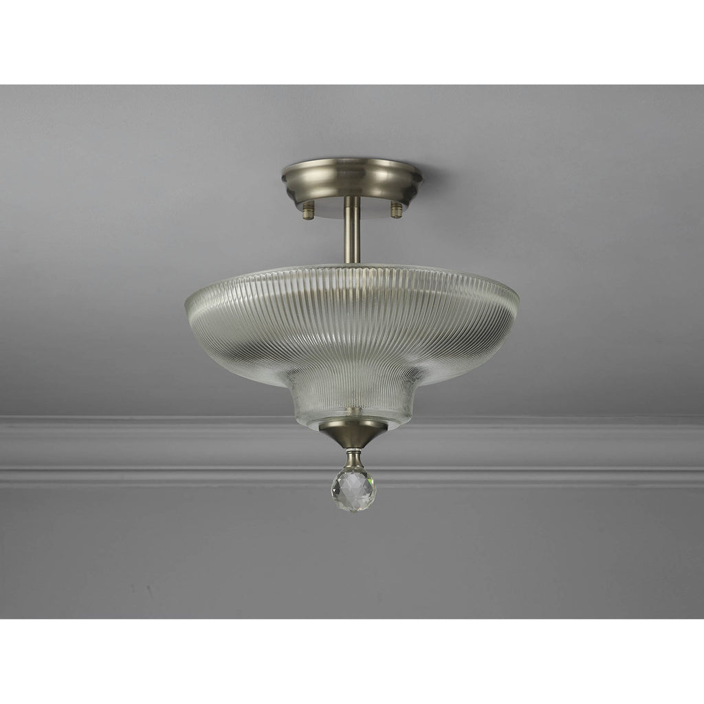 NLK16419 Tabion 2 Light Ceiling Light Satin Nickel Clear