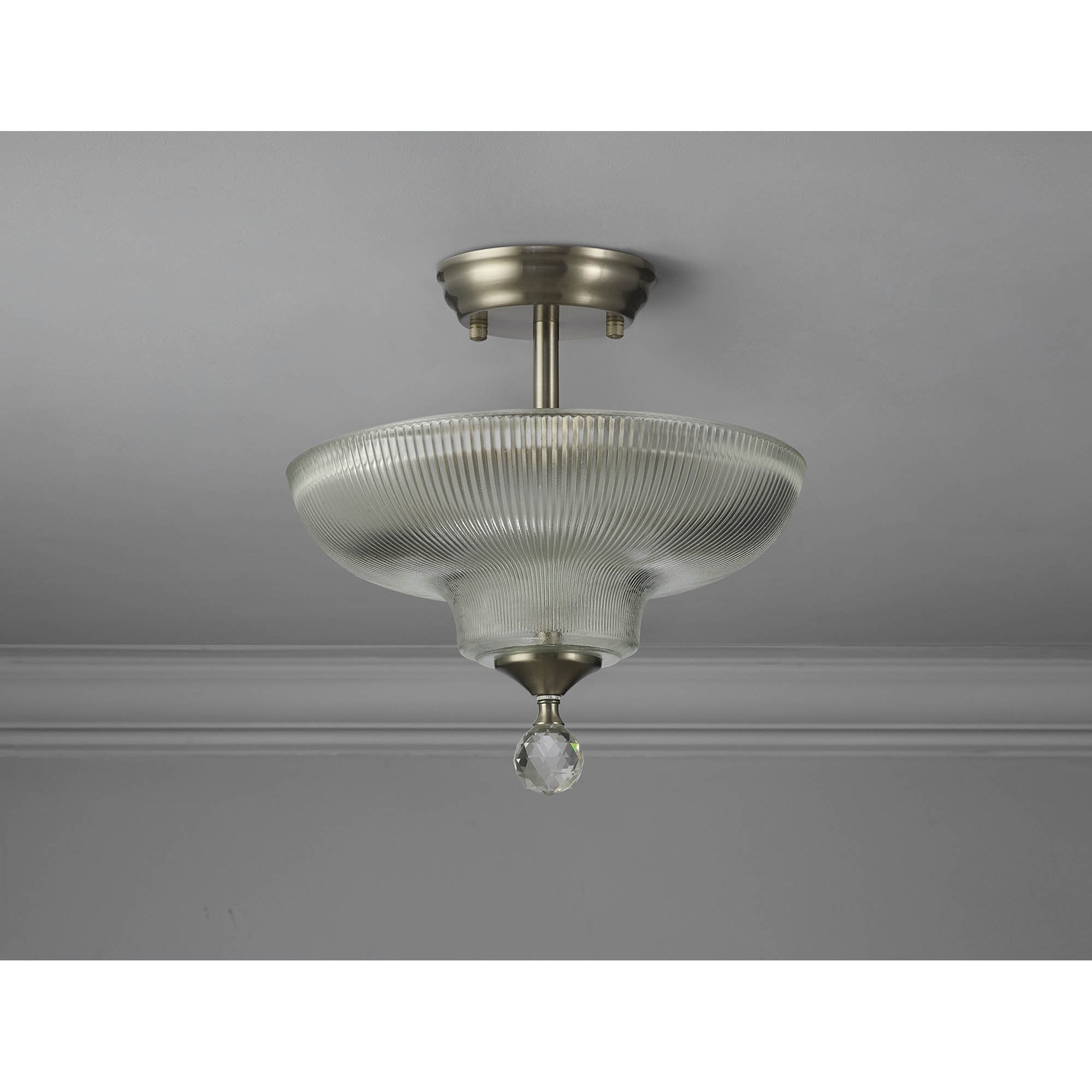 NLK16419 Tabion 2 Light Ceiling Light Satin Nickel Clear