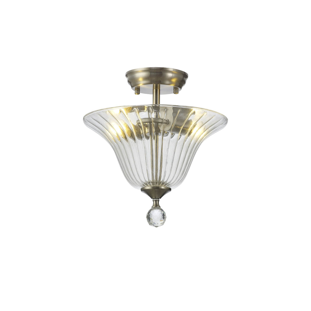 NLK16429 Tabion 2 Light Ceiling Light Satin Nickel Clear
