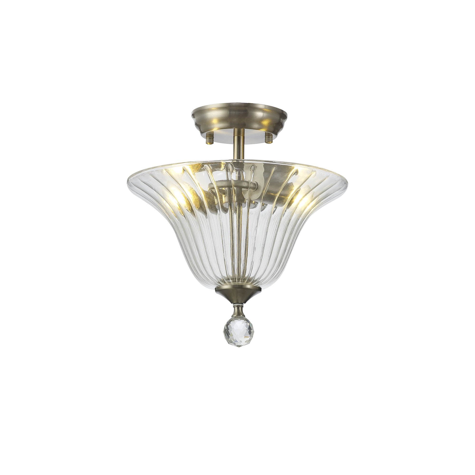 NLK16429 Tabion 2 Light Ceiling Light Satin Nickel Clear
