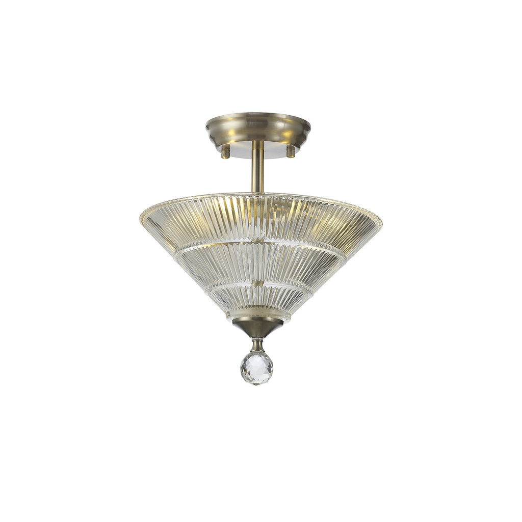 NLK16439 Tabion 2 Light Ceiling Light Satin Nickel Clear