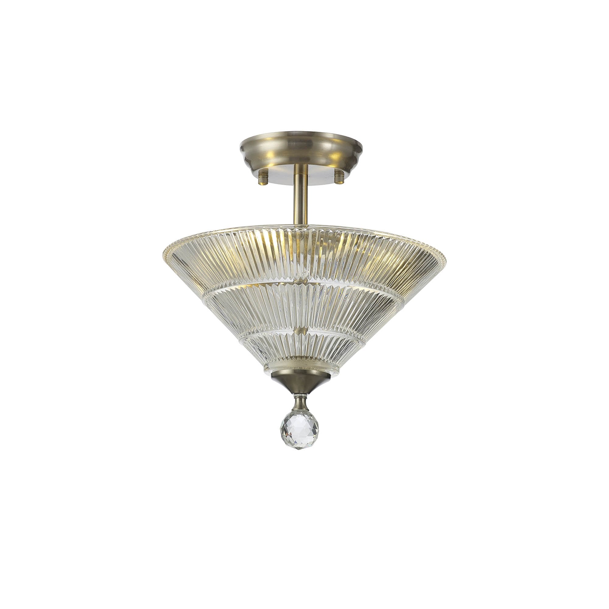NLK16439 Tabion 2 Light Ceiling Light Satin Nickel Clear