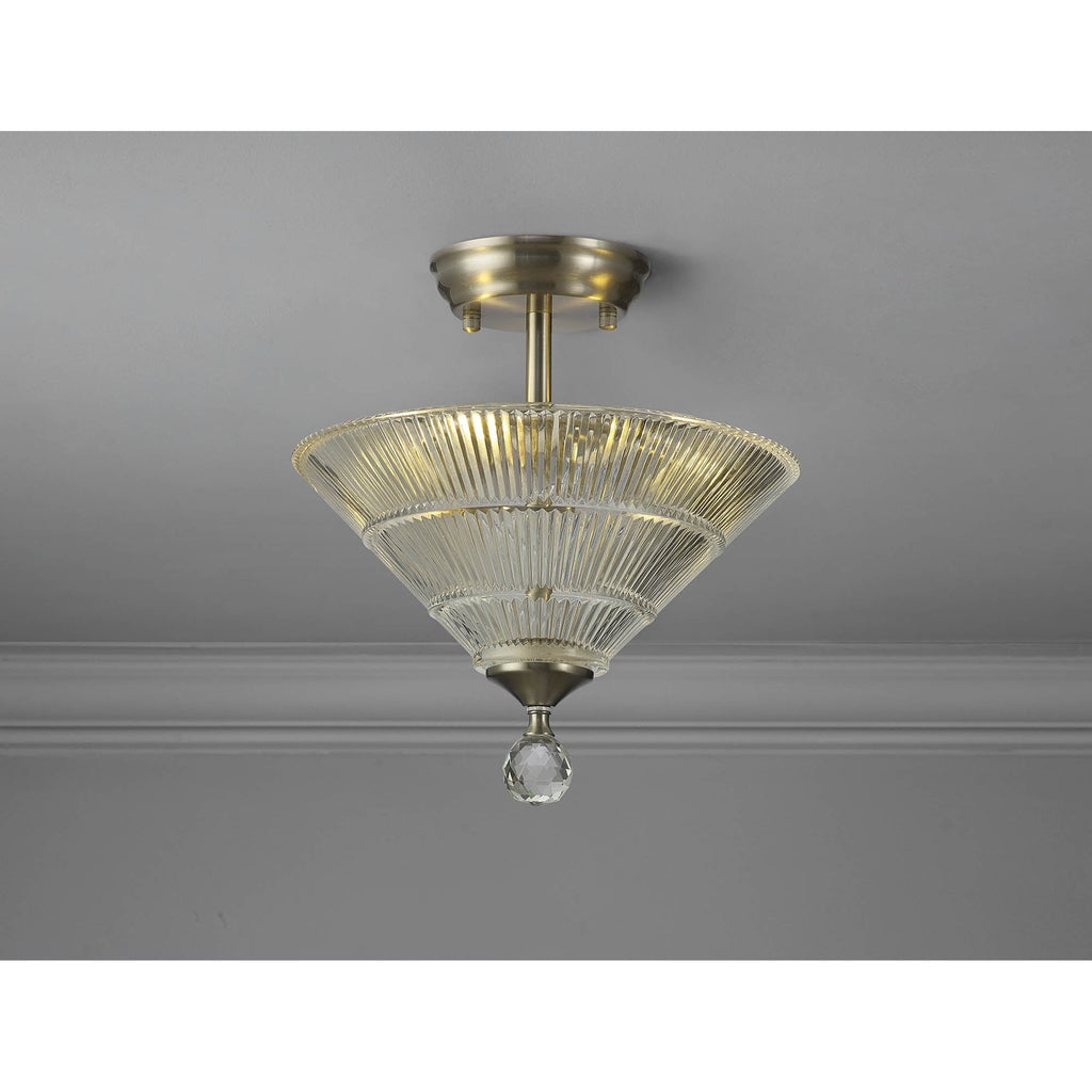 NLK16439 Tabion 2 Light Ceiling Light Satin Nickel Clear