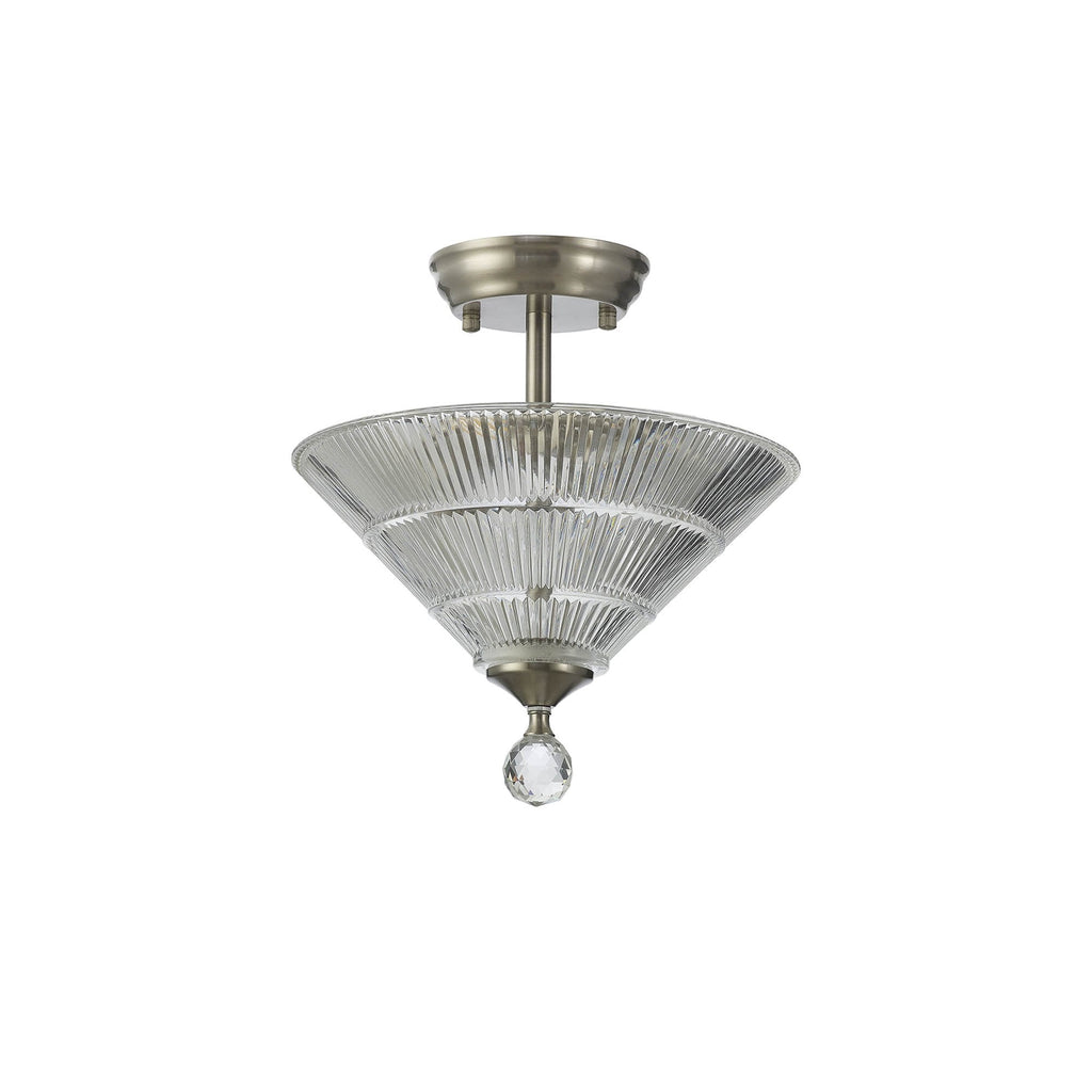 NLK16439 Tabion 2 Light Ceiling Light Satin Nickel Clear